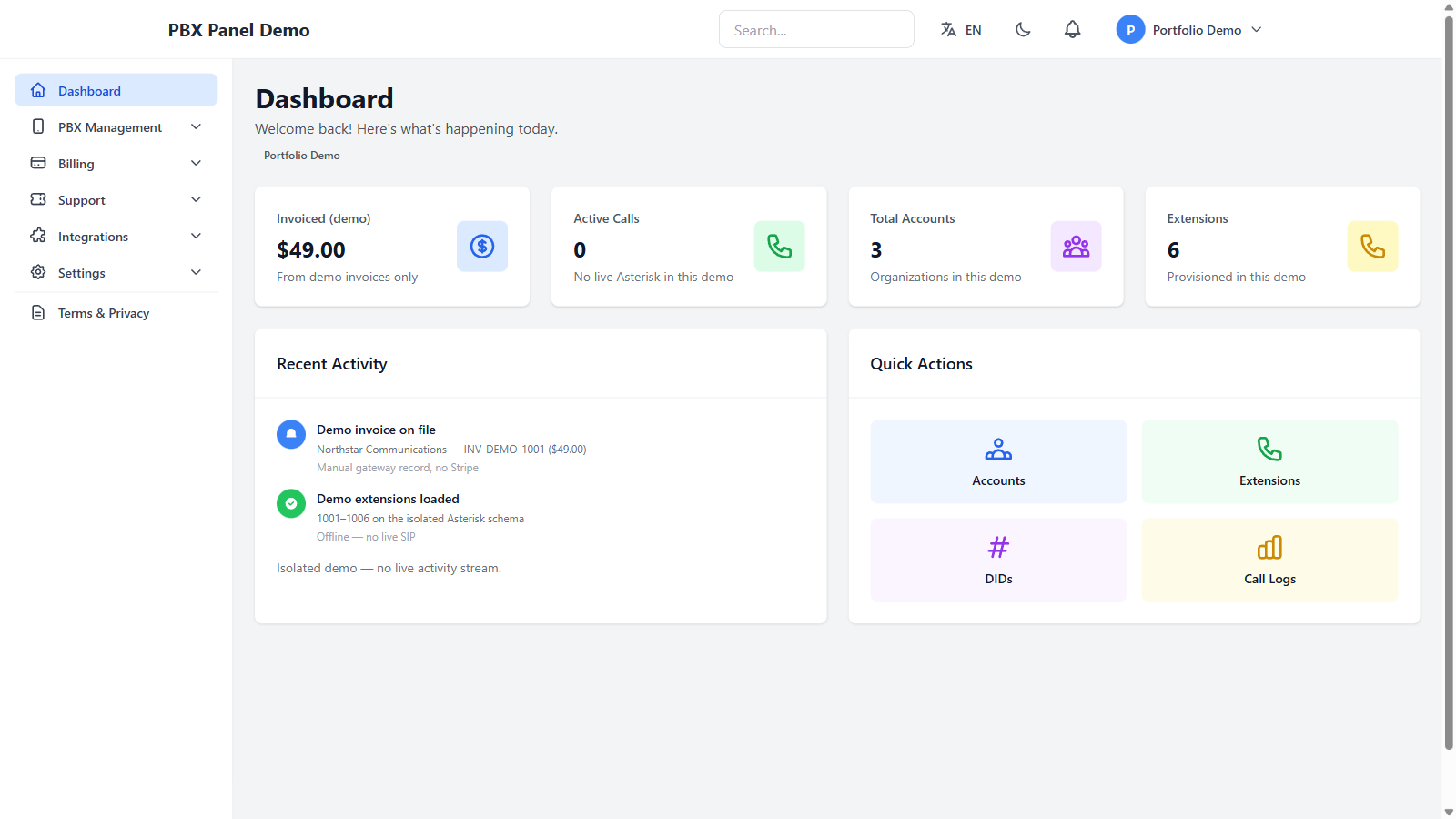 Multi-Tenant Cloud PBX & Billing Platform
